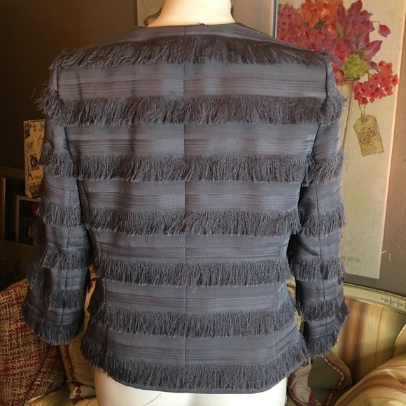 Banana Republic Heritage Gray Fringe Blazer Jacket - Picture 3 of 7